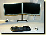 Dual LCD monitor stand, multiple monitor stand, multiple monitors, xp dual monitors, vista dual monitors, dual monitor stands, dual monitor setup